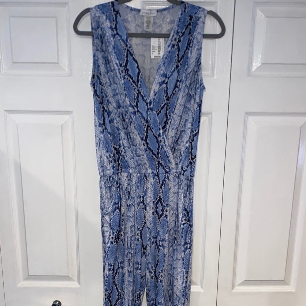 Blue Snake Print Sleeveless jumpsuit size medium